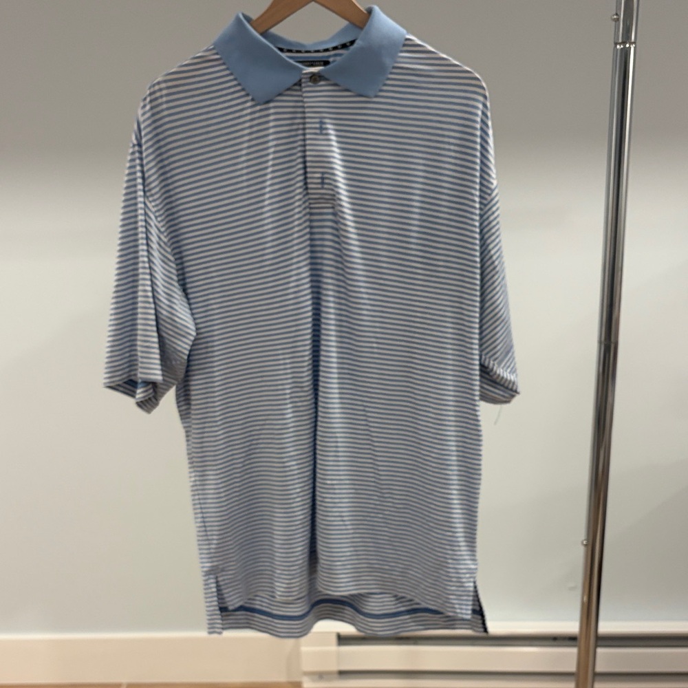 Blue Striped Polo Shirt